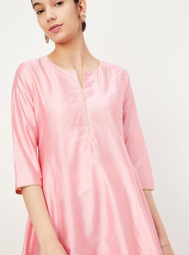 Multi Printed Pure Cotton A-Line Kurta Sets With Dupatta