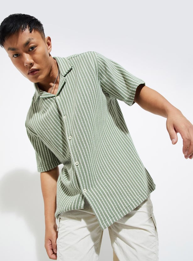 Buy Urb N Men Regular Fit Striped Resort Shirt Online At Just Rs Max