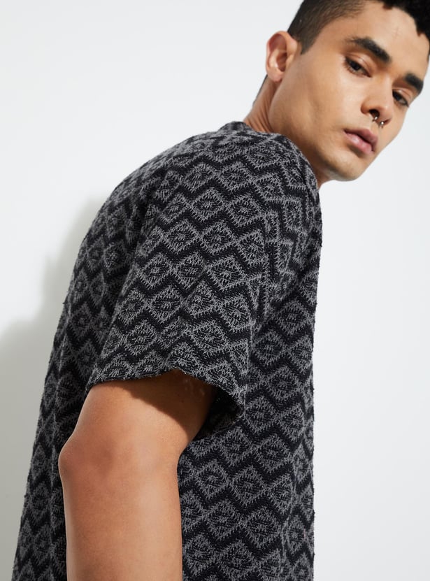 URB_N Men Regular Fit Crochet Resort Shirt