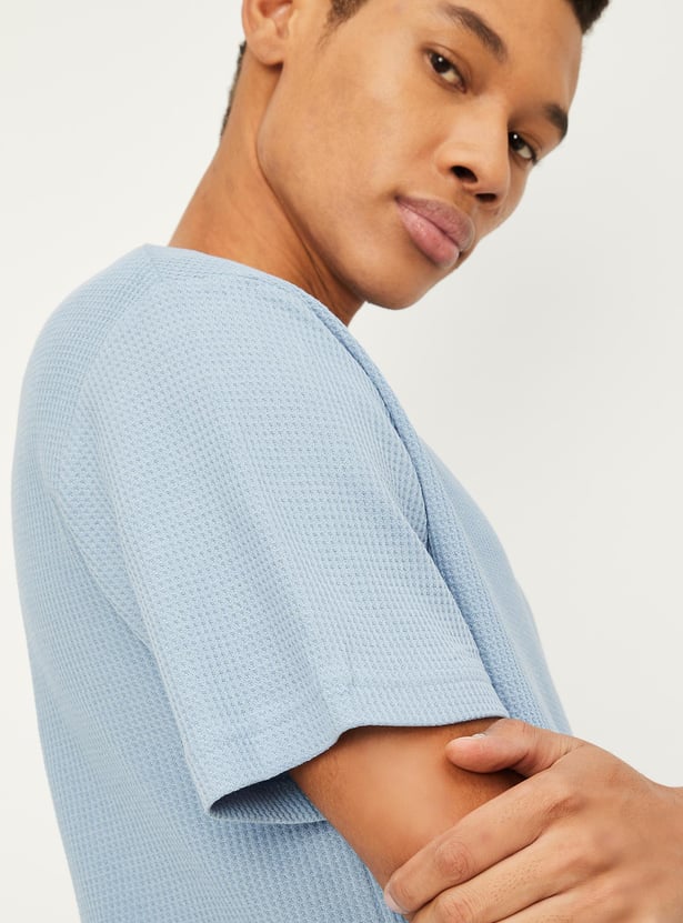 Men Waffle Patterned Lounge T-shirt