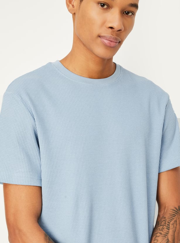 Men Waffle Patterned Lounge T-shirt