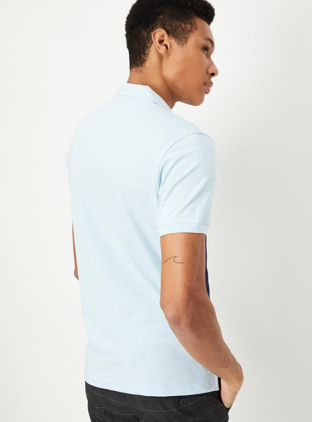 Men Slim Fit Colourblocked Polo T-shirt