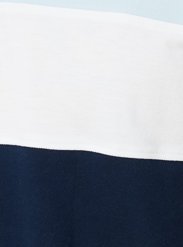 Men Slim Fit Colourblocked Polo T-shirt