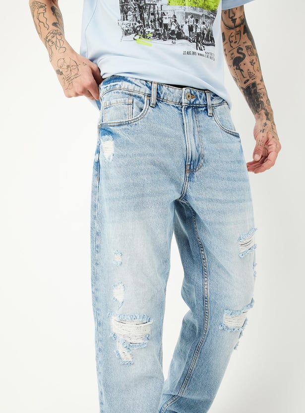 Buy Men Straight Fit Distressed Jeans Online at just Rs. 1499.0