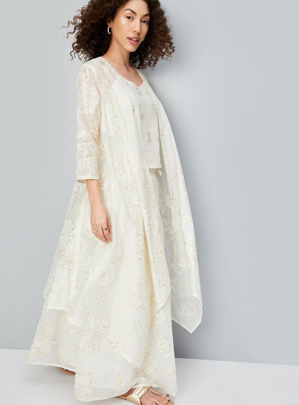 Buy Women Printed Skirt Set with Shrug Online at just Rs