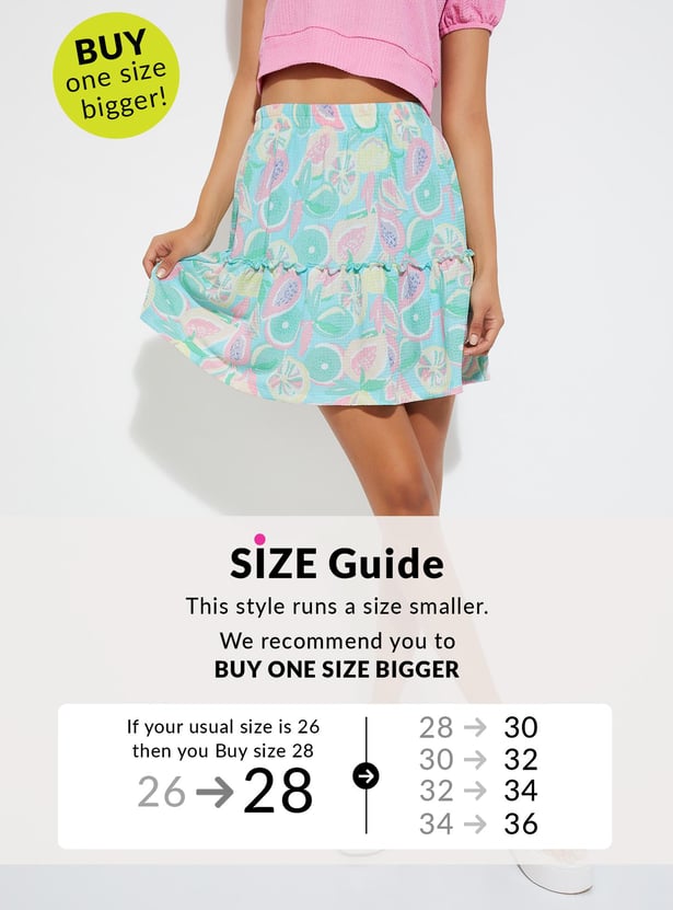 URB_N Women Printed Mini Skirt