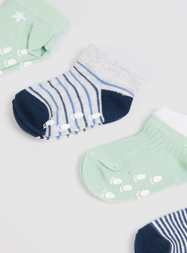 Boys Printed Ankle-Length Socks - Pack of 5