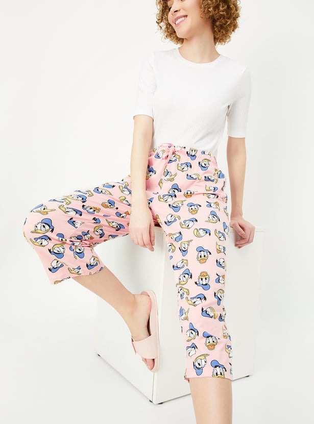 Women Donald Duck Printed Capris