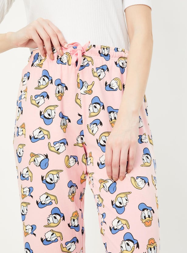 Women Donald Duck Printed Capris