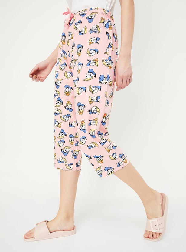 Women Donald Duck Printed Capris