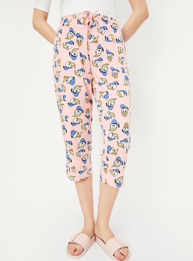 Women Donald Duck Printed Capris
