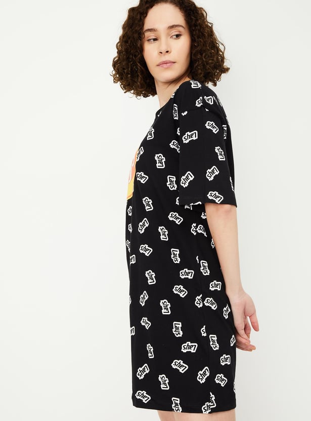 Women Boxy Fit Lays Printed Nightdress