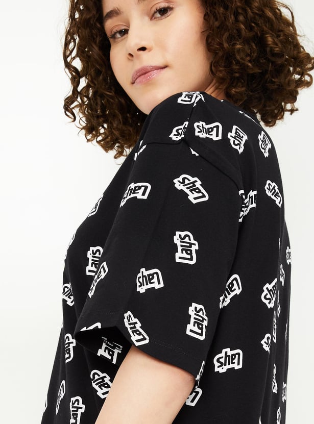 Women Boxy Fit Lays Printed Nightdress