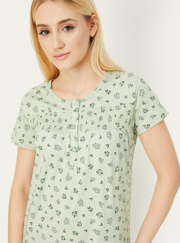 Women Floral Printed Nightgown