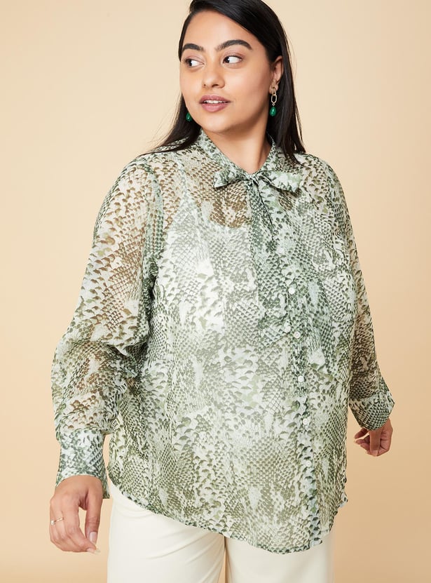 Women Printed Blouse with Camisole