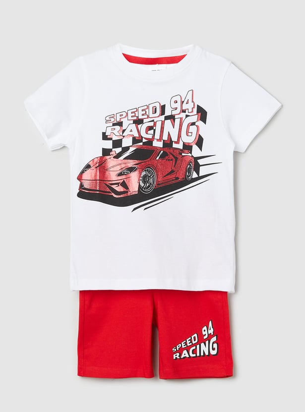 Boys Printed Shorts Set