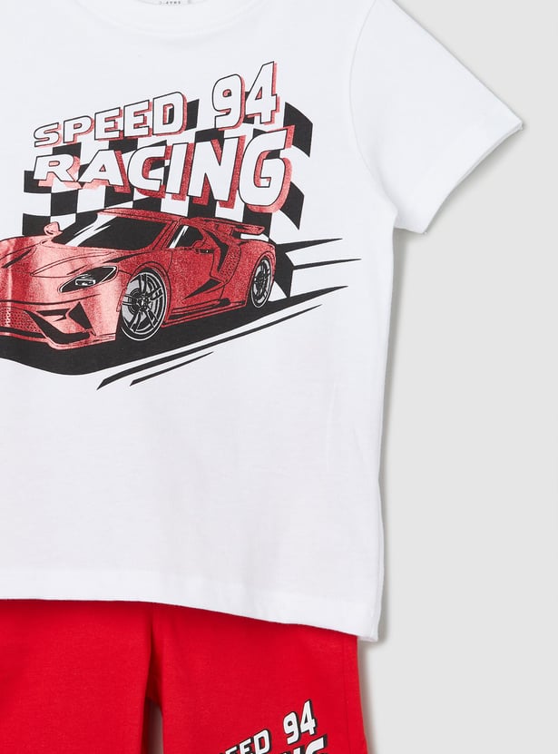 Boys Printed Shorts Set