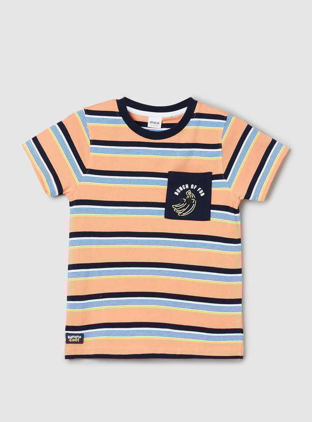 Boys Striped T-shirt with Chest Pocket