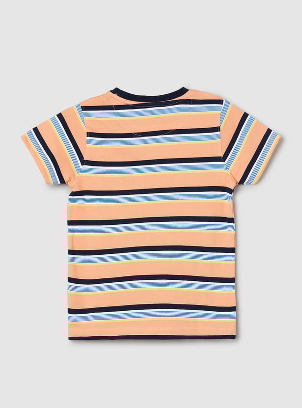 Boys Striped T-shirt with Chest Pocket