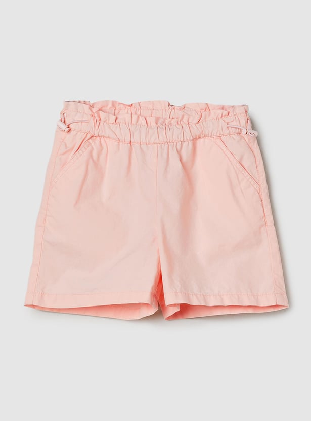 Buy Girls Solid Elasticated Shorts Online at just