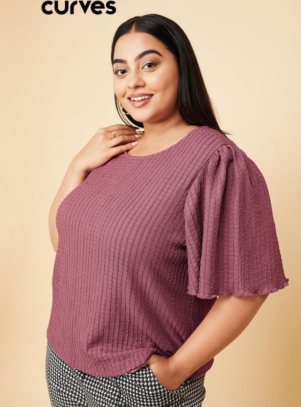 Women Textured Knit Blouse