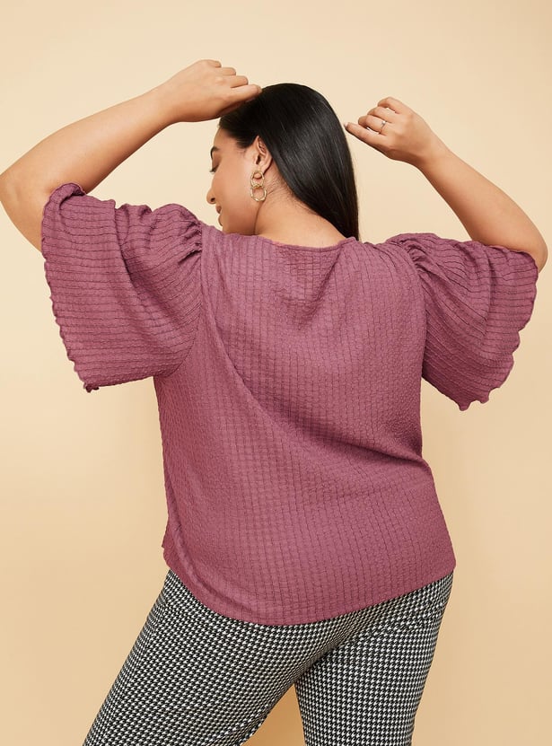 Women Textured Knit Blouse