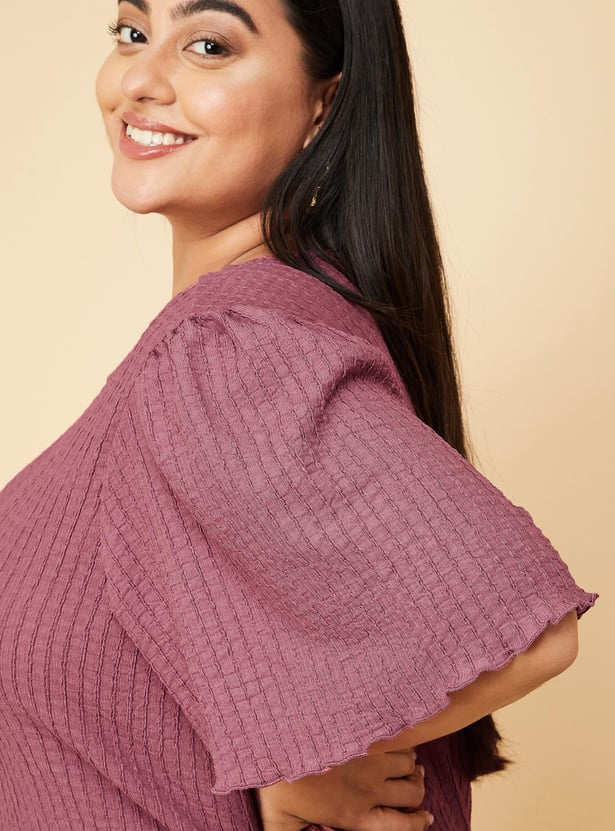 Women Textured Knit Blouse
