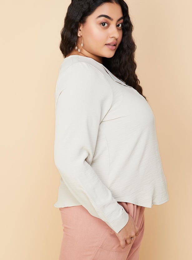 V-Neck Vibes Textured Top