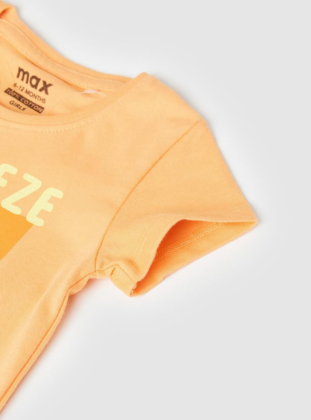 Girls Glitter Print T-shirt