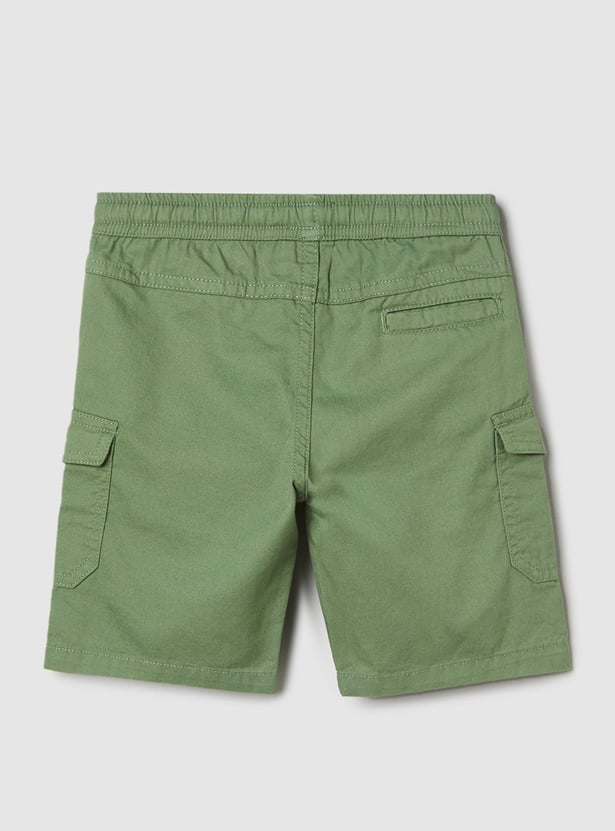 Boys Solid Cargo Shorts