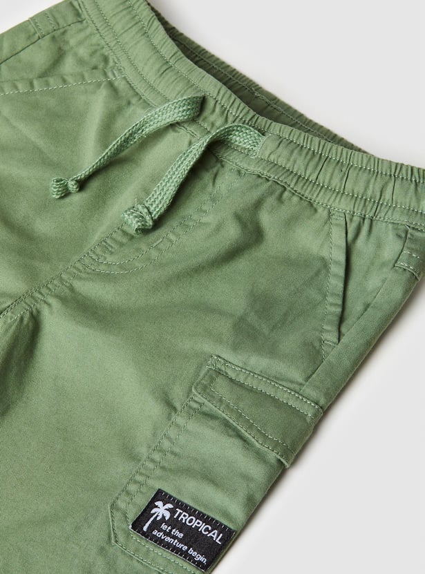 Boys Solid Cargo Shorts