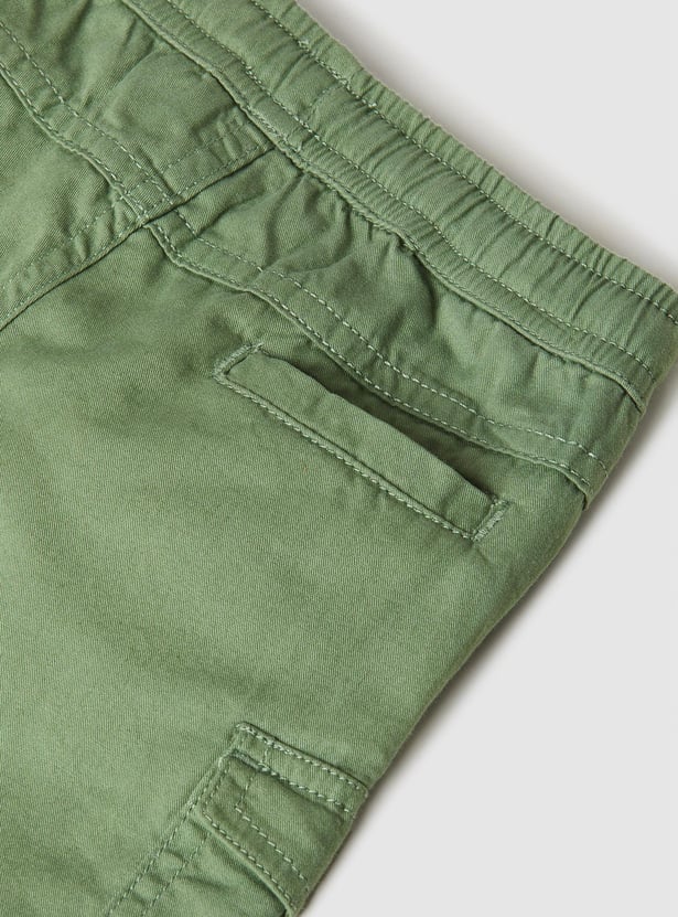 Boys Solid Cargo Shorts