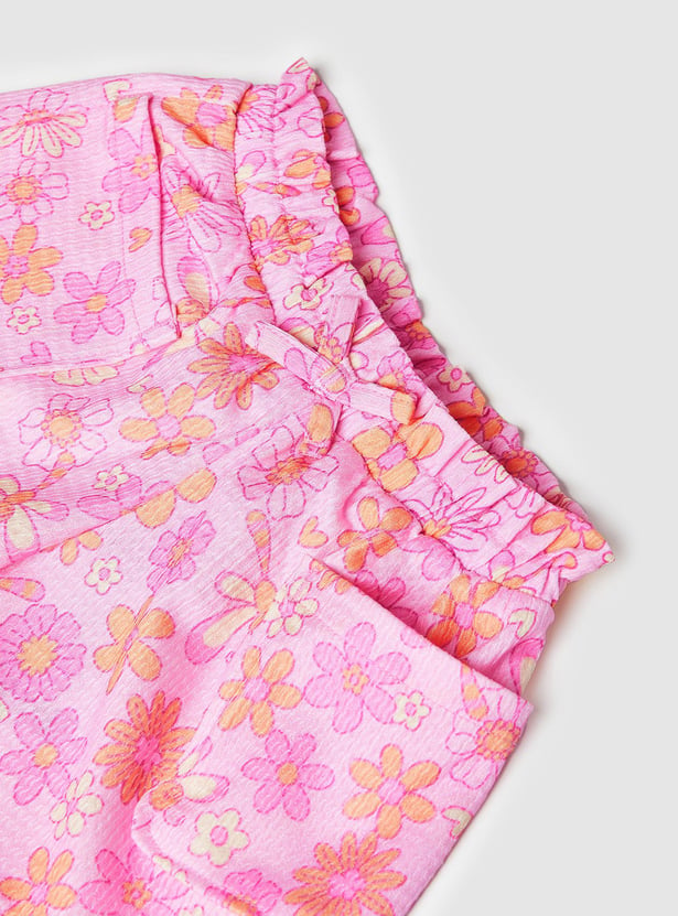 Girls Printed Elasticated Shorts