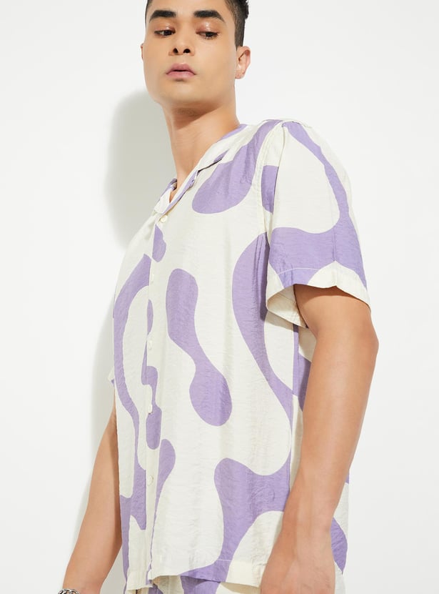 URB_N Men Oversized Printed Resort Shirt