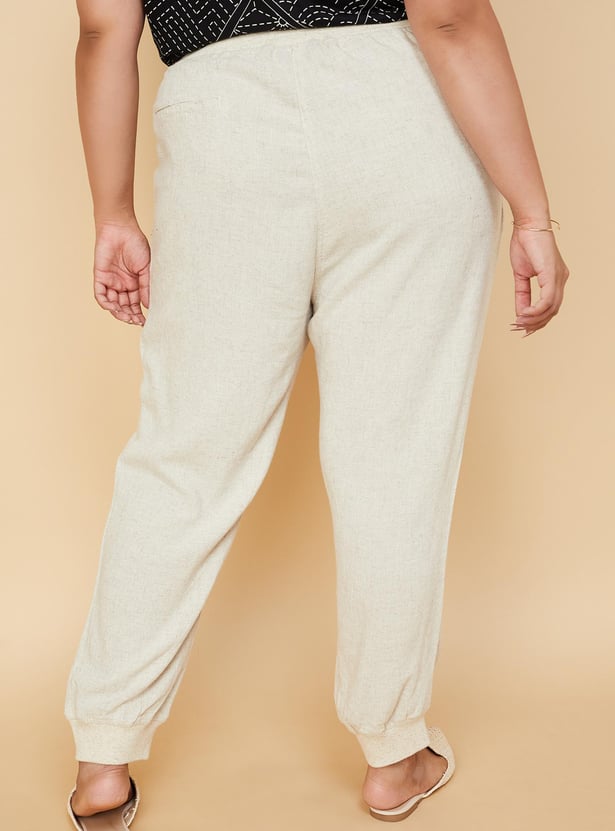 Women Solid Woven Joggers