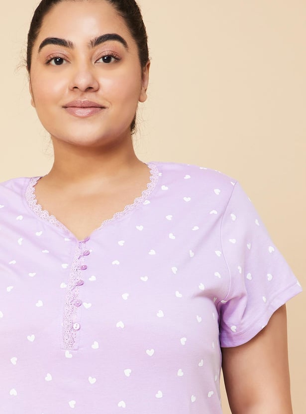 Gray Heart Printed Nightwear & Causal wear main image 0