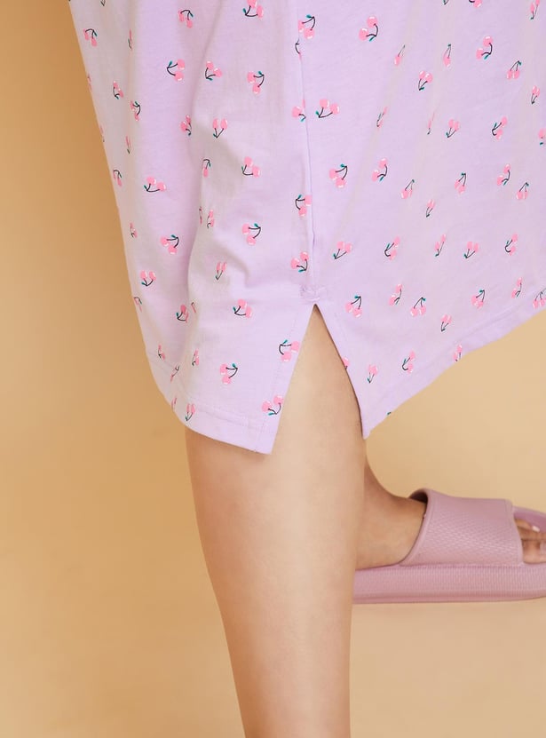 Women Printed Knit Night Dress