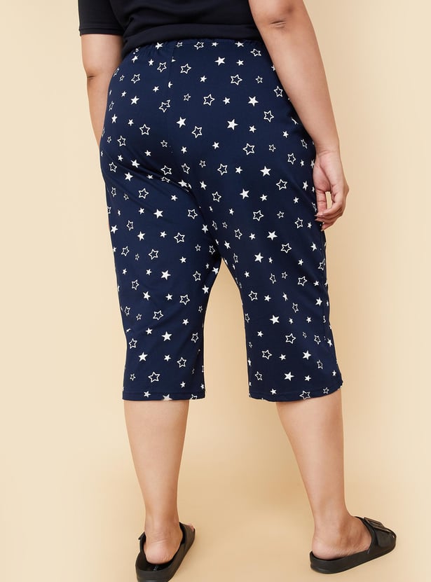 Buy Women Star Printed Knit Capris Online at just Rs. 599.0 ...