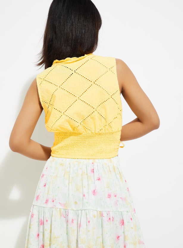 URB_N Women Embroidered Crop Top