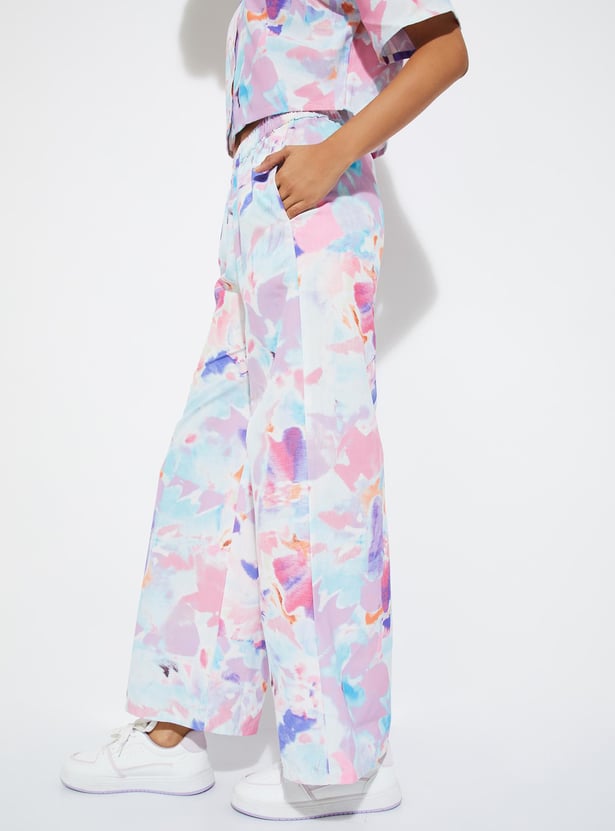 URB_N Women Printed Wide Leg Trousers