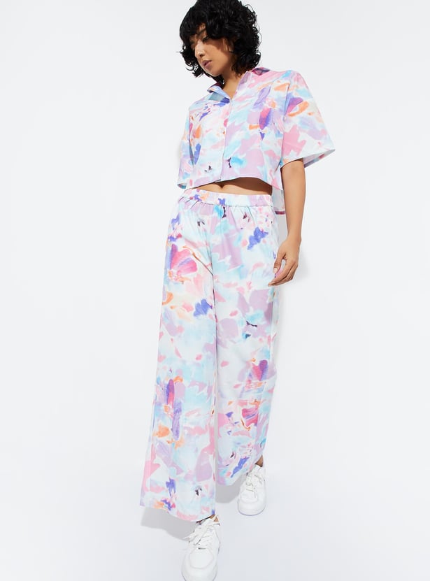 URB_N Women Printed Wide Leg Trousers