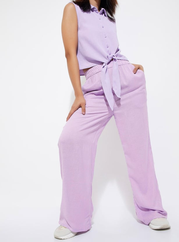 URB_N Women Solid Relaxed Fit Trousers