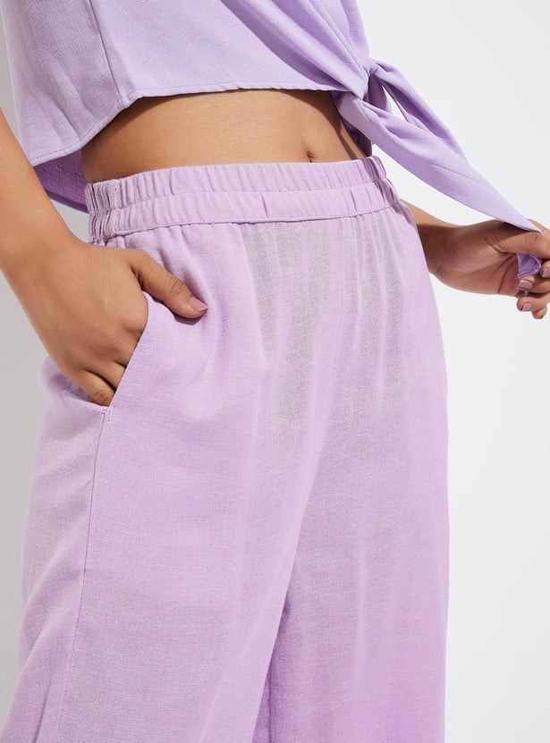 URB_N Women Solid Relaxed Fit Trousers