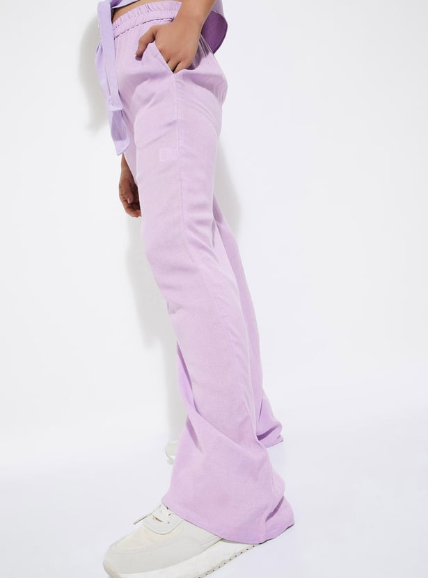 URB_N Women Solid Relaxed Fit Trousers