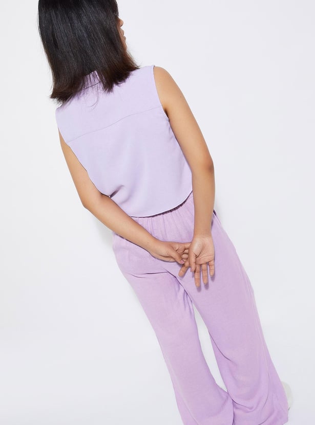 URB_N Women Solid Knotted Hem Shirt