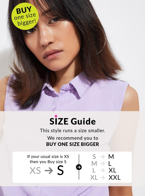 URB_N Women Solid Knotted Hem Shirt