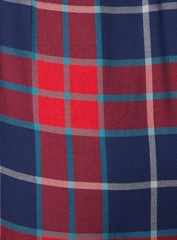 Women Checked Belted Tunic