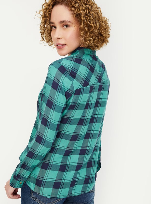 Women Checked Yarn Dyed Shirt