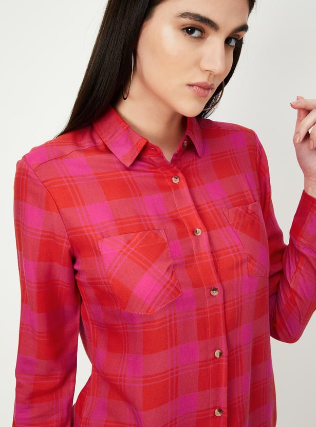 Women Checked Yarn Dyed Shirt