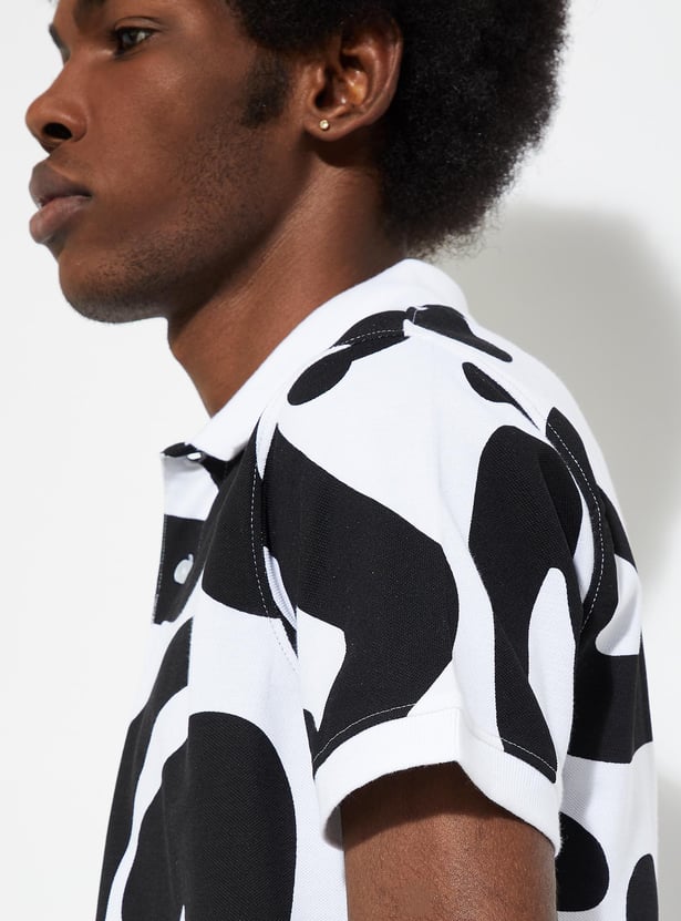 URB_N Men Slim Fit Printed Polo T-shirt